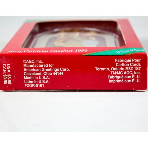 American Greetings 18K Gold Plated Merry Christmas Daughter Ornament 1996 - Picture 6 of 7